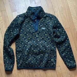 LL Bean Patterned Fleece Pullover